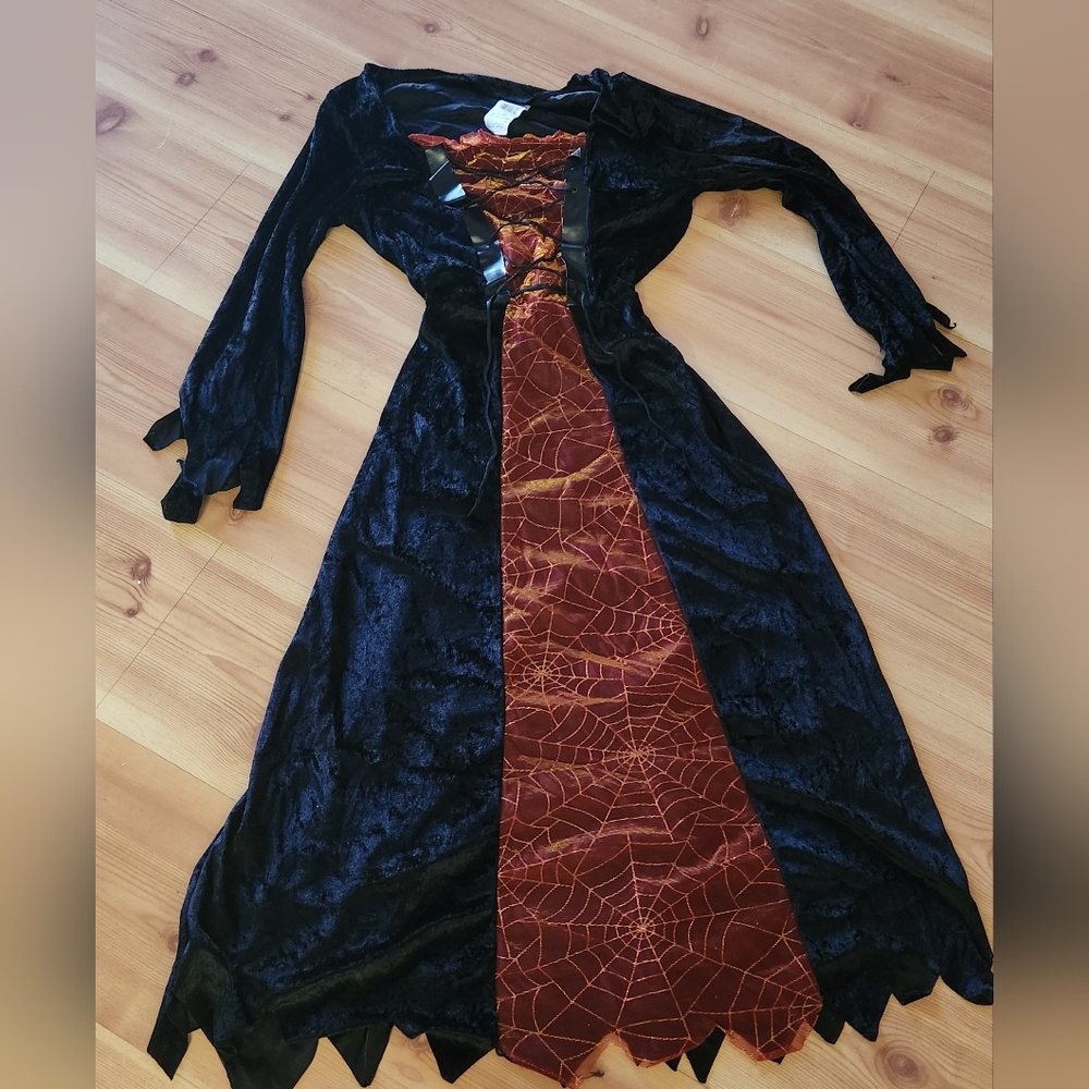 Totally Ghoul Red Spider Witch" Halloween costume Dress Only (No Hat)